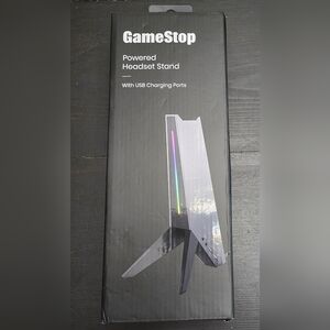 Powered Headset Stand w/ USB charging Ports & Light Bar NEW & SEALED